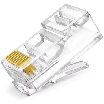 20/50/100PCS RJ45 Ethernet Connector Cables Module Plug Network RJ-45 Lan Crystal Heads Cat5 Cat5e Gold Plated Network Cable
